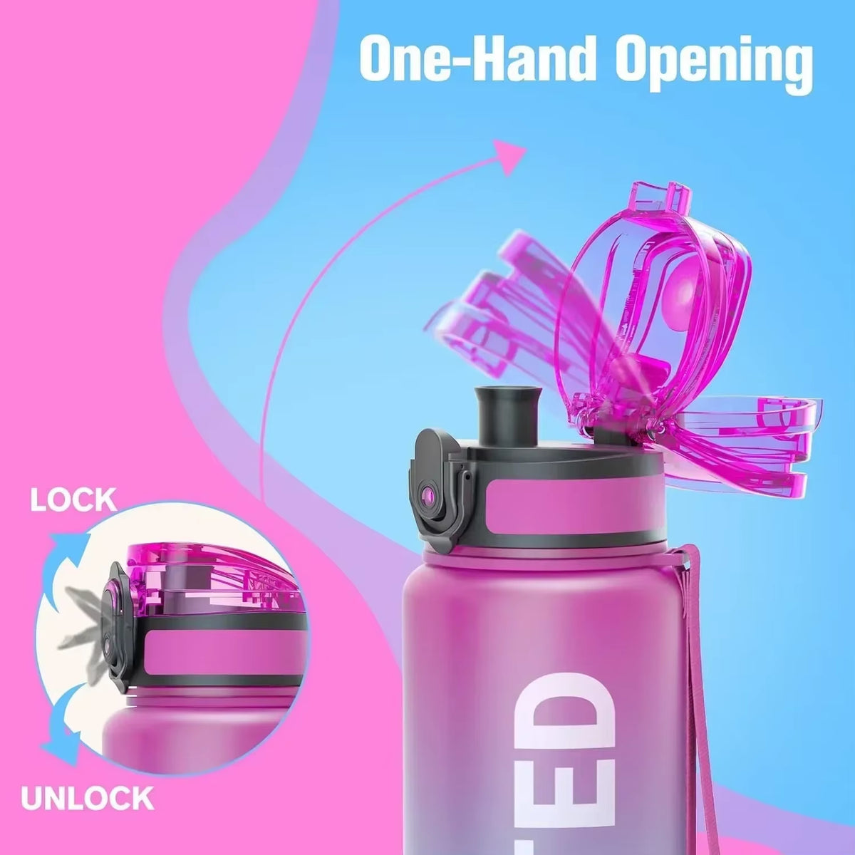 32Oz Water Bottle Motivational Sport Water Bottle Leakproof Drinking Bottles Outdoor Sports Travel Kettle Drinking Water Bottle