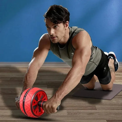 Dual-Wheel Silent Ab Rollers Abdominal Roller for Core Workout Fitness Equipment with Non-Slip Base for Men Women Home Gym